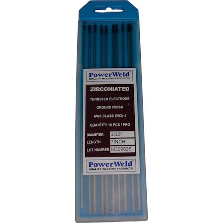 Powerweld Tungsten, Zirconiated (Brown), 3/32" x 7" ZIR332